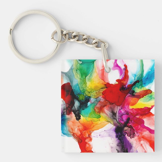 Jeweltone Prism - Watercolor Key Ring (Front)