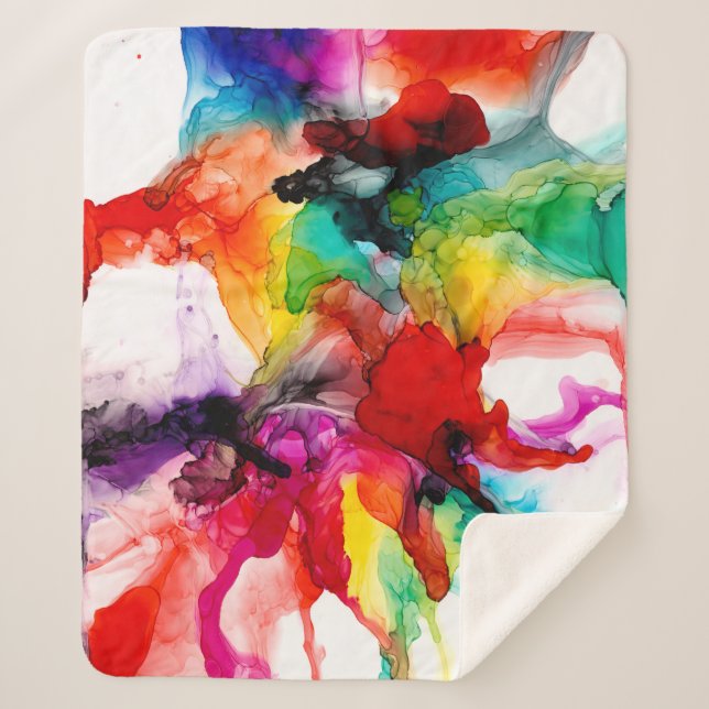 Jeweltone Prism - Watercolor Sherpa Blanket (Front)
