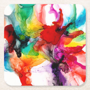 Jeweltone Prism - Watercolor Square Paper Coaster