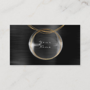 Jewely Stylist Gold Glass Ball Black Metallic Business Card
