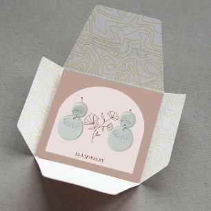 Jewerly Earring Brown Cream Green Arch Square Business Card