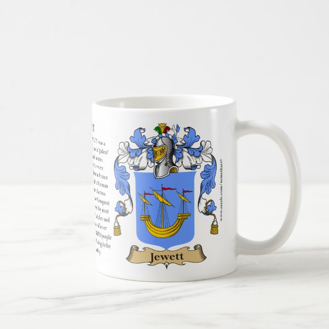 Jewett, the Origin, the Meaning and the Crest Coffee Mug (Right)