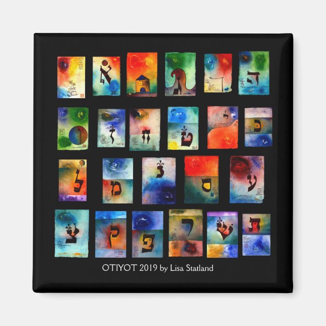 Jewish Alphabet Magnet Otiyot  (Front)