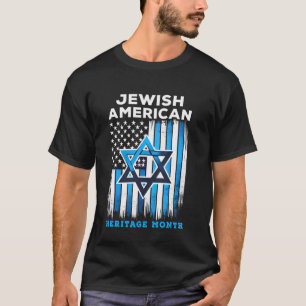 Jewish American Heritage Month Flag USA Israel Pri T-Shirt