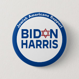 Jewish Americans Support Biden Harris 6 Cm Round Badge