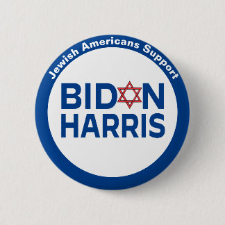 Jewish Americans Support Biden Harris 6 Cm Round Badge
