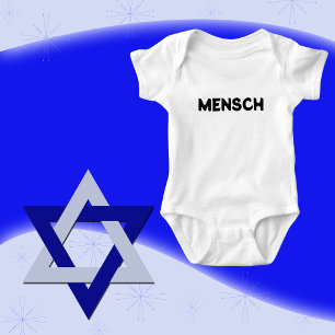 Jewish Baby Boy Gift, Yiddish MENSCH  Baby Bodysuit