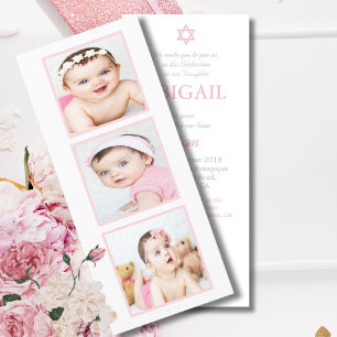 Jewish Baby Photo Naming Ceremony Hebrew Girl Holiday Card