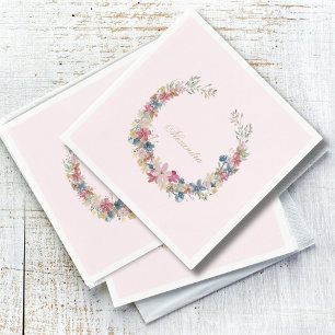 Jewish Baby Pretty Field Flowers Gold Colour Napkin