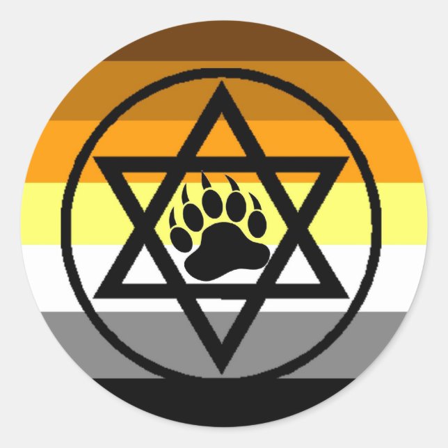 Jewish Bear Pride Flag Classic Round Sticker (Front)