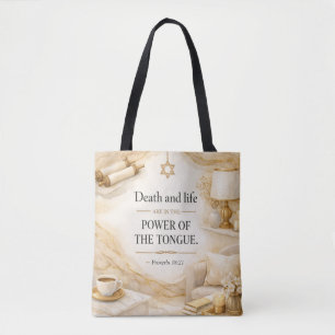 Jewish Bible Quote - Proverbs Tote Bag