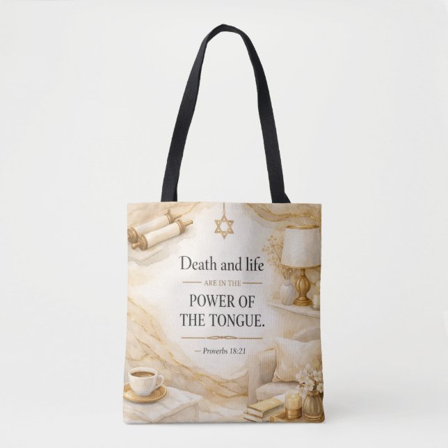 Jewish Bible Quote - Proverbs Tote Bag (Front)