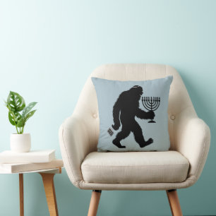 Jewish Bigfoot Hanukkah Chanukah Humour Hilarious  Cushion