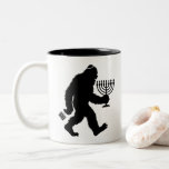 Jewish Bigfoot Hanukkah Chanukah Humour Hilarious  Two-Tone Coffee Mug<br><div class="desc">Jewish Bigfoot Hanukkah Chanukah Humour Hilarious Menorah Dreidel</div>