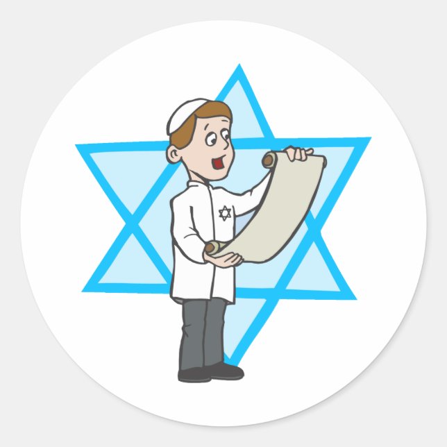 Jewish Boy Classic Round Sticker (Front)