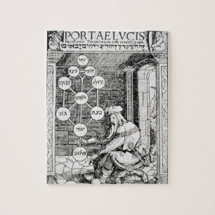 Jewish cabbalist holding a sephiroth, copy of an i jigsaw puzzle