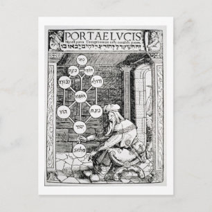 Jewish cabbalist holding a sephiroth, copy of an i postcard