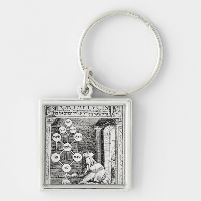 Jewish cabbalist holding a sephiroth key ring (Front)