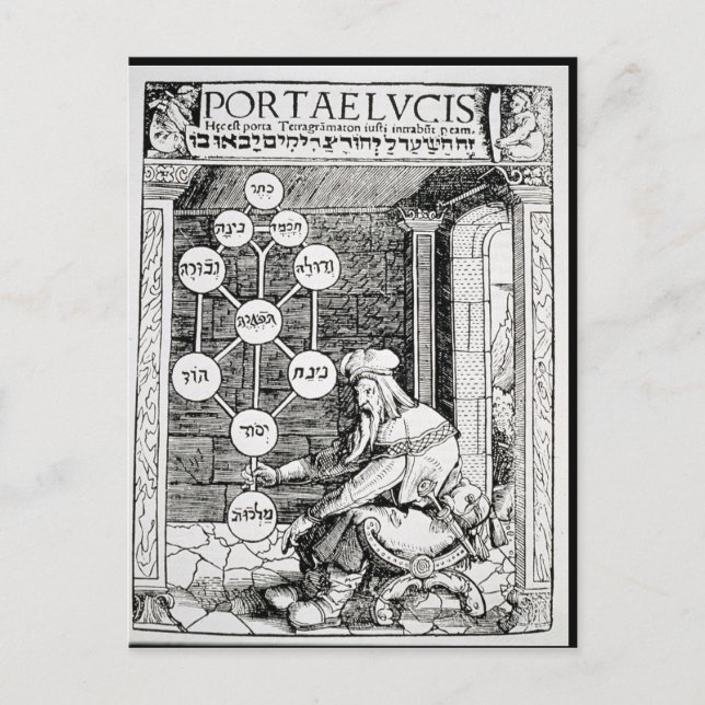 Jewish cabbalist holding a sephiroth postcard (Front)