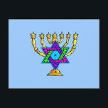 Jewish Candlesticks Postcard<br><div class="desc">Traditional Jewish candlesticks symbolising the Hebrew Jewish Star and Light.  If you are looking for Jewish gifts,  gift ideas for Bas and Bar Mitzvah,  weddings or Jewish holidays like Hanukkah and Passover please visit our greeting cards,  baby gifts and birthday presents.</div>