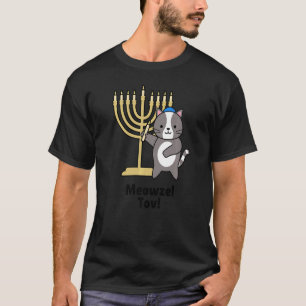 Jewish Cat Hanukkah Mazel Tov Hebrew Cats Judaism T-Shirt