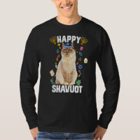 Jewish Cat Kippah Happy Shavuot Matzah Shavuot Hol