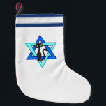 Jewish Cat Stars Small Christmas Stocking<br><div class="desc">Jewish Star and adorable cat wishing you Happy Jewish Holidays.</div>