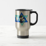 Jewish Cat Stars Travel Mug<br><div class="desc">Jewish Star and adorable cat wishing you Happy Jewish Holidays.</div>