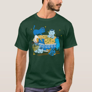 Jewish Cats Ramen Kitten Anime Hanukkah Pyjamas Ch T-Shirt