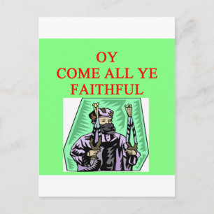 jewish channukah carol postcard