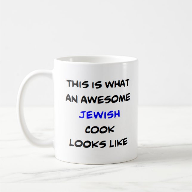 jewish cook, awesome coffee mug (Left)