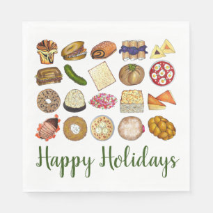 Jewish Cooking Cuisine Happy Holidays Dinner Napkin