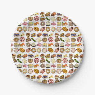 Jewish Cooking Cuisine Holiday Dinner Foods Print Paper Plate