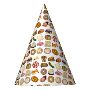 Jewish Cooking Cuisine Holiday Dinner Foods Print Party Hat