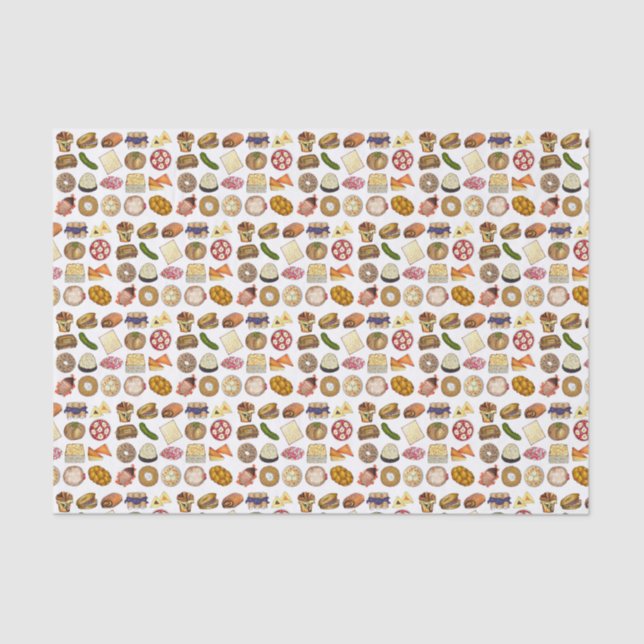 Jewish Cooking Cuisine Holiday Dinner Foods Print Tissue Paper (Front)