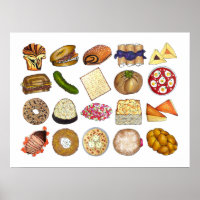 Jewish Cuisine Foods Illustration Kitchen Decor