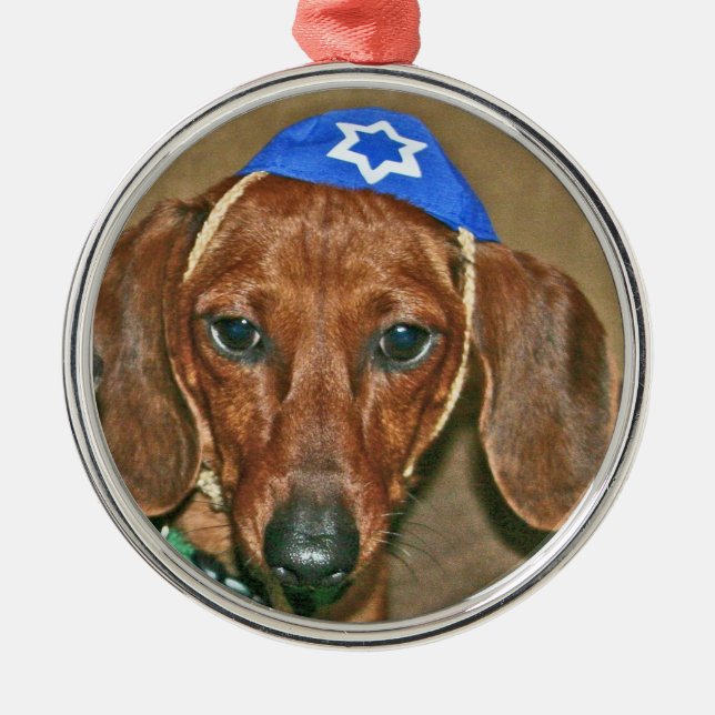 Jewish Doxie Metal Ornament (Front)