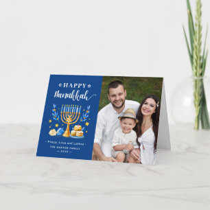 Jewish Festive Holidays Happy Hanukkah Photo Holiday Card