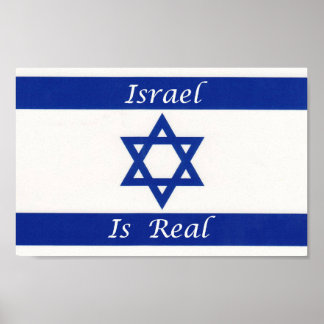 Jewish Flag - Israel Is Real - Hebrew Israeli Star Poster