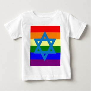 Jewish Gay Pride Flag Baby T-Shirt