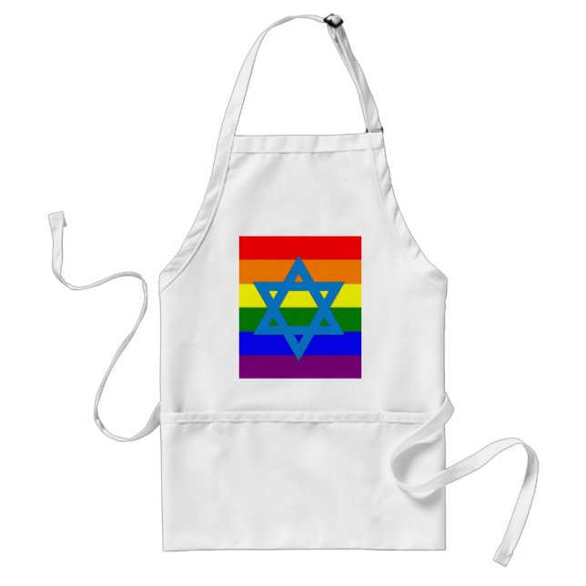 Jewish Gay Pride Flag Standard Apron (Front)