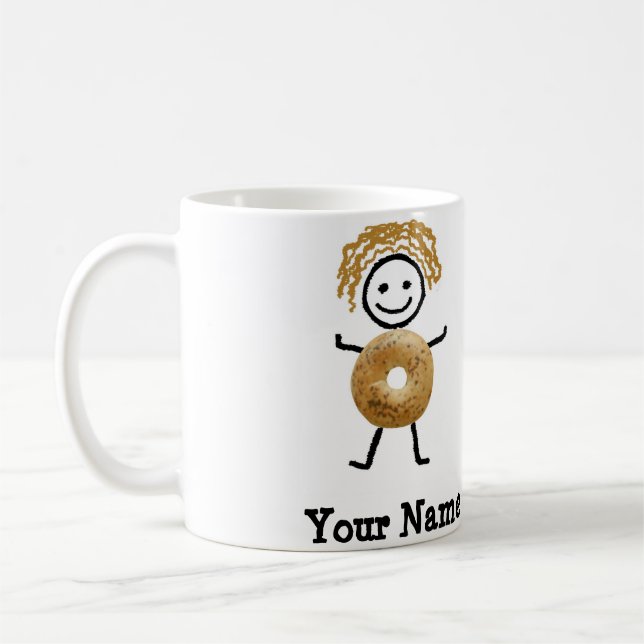 Jewish Gift - Bagel Kid Coffe Mug (Left)