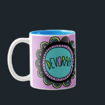 Jewish Gift Coffee Mug-Devorah Two-Tone Coffee Mug<br><div class="desc">My Jewish Name Coffee Mug featuring modern and fun doodle. Devorah is the featured name on this multi colour mug. Bat Mitzvah's or birthdays, this mug is one of a kind.</div>
