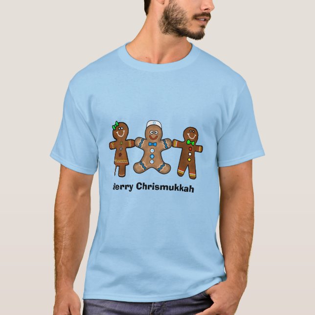 Jewish Gingerbread Man Chrismukkah T-Shirt (Front)