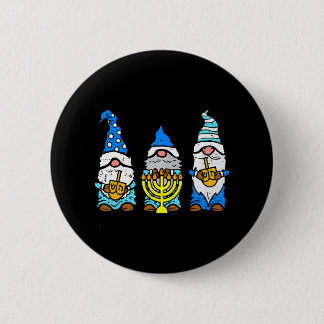 Jewish Gnomes Menorah Hanukkah Pyjamas Chanukah 6 Cm Round Badge