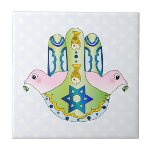 Jewish Hamsa Ceramic Tile