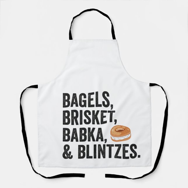 Jewish Hanukkah Bagels Brisket Bakka Blintzes Gift Apron (Front)