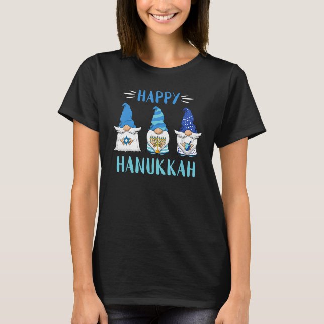 Jewish Hanukkah Gnome Menorah 2022 Happy Hanukkah T-Shirt (Front)