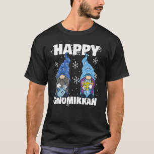 Jewish Hanukkah Menorah Dreidel Gnome Happy Gnomik T-Shirt