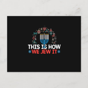Jewish Hanukkah Menorah Gift This Is How We Jew it Postcard